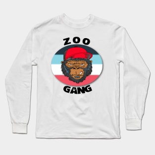 Angry monkey smokin - zoo gang Long Sleeve T-Shirt